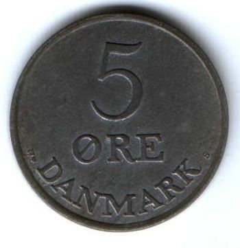 5 эре 1952 г. Дания