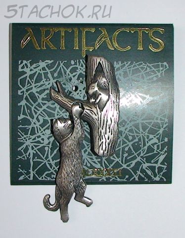 Брошь "Кошка и белка" под олово