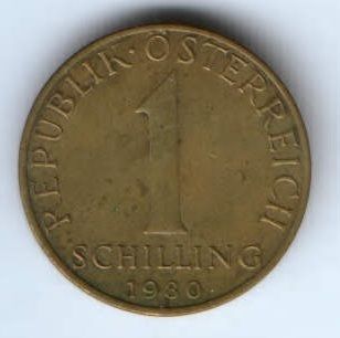 1 шиллинг 1980 г. Австрия