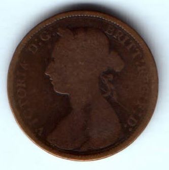 1/2 пенни 1890 г. Великобритания