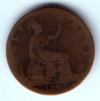 1/2 пенни 1890 г. Великобритания