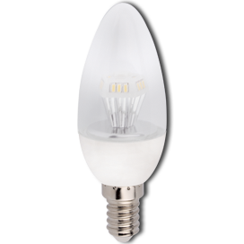 Ecola candle   LED  4,2W 220V E14 2700K полуматовая свеча искристая пирамида 98x36