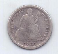 1 дайм 1875 г. США