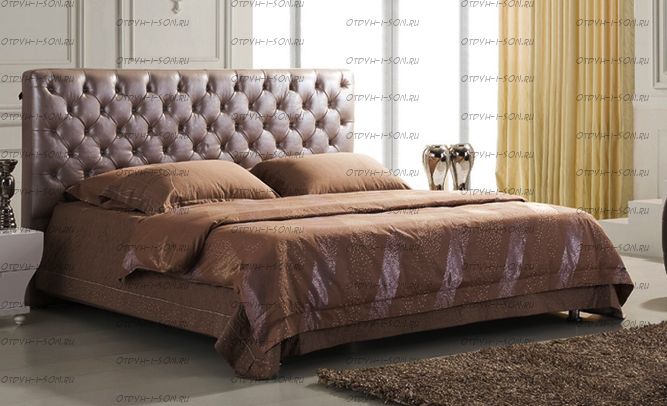 Кровать кожаная 1107 с подъемным механизмом (стразы)