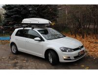 Багажник на крышу Volkswagen Golf, Атлант, аэродинамические дуги, опора Е