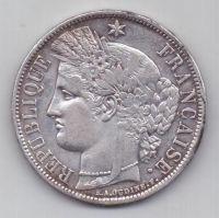 5 франков 1870 г. Франция Редкий год.