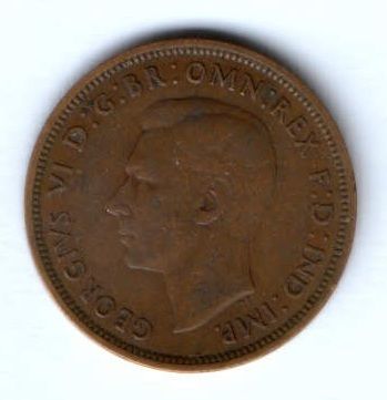 1/2 пенни 1937 г. Великобритания