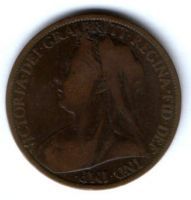 1 пенни 1898 г. Вликбритания