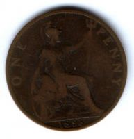 1 пенни 1898 г. Вликбритания