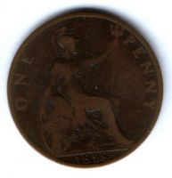 1 пенни 1898 г. Вликбритания