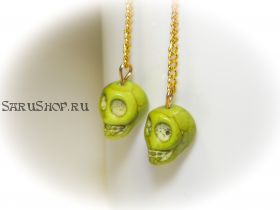 Серьги - черепа. Стиль  Дня Мертвых.