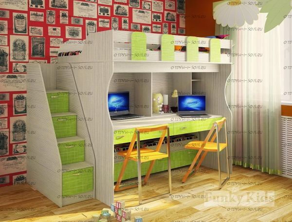 Кровать двухъярусная Фанки Кидз-19+СВ