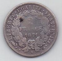 2 франка 1871 г.Франция