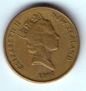 1 доллар 1990 г. Новая Зеландия