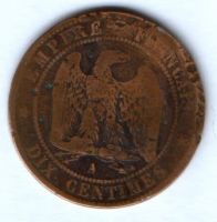 10 сантимов 1854 г. Франция