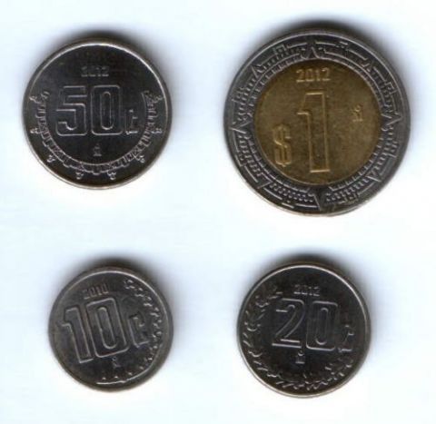Набор монет Мексика 2010-2012 г.