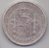 5 песет 1898 г. Испания