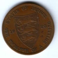 1/12 шиллинга 1923 г. Джерси Великобритания