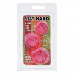 Три эрекционных кольца разного диаметра STAY HARD PINK 4691