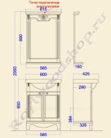 Технический чертеж "Челси-2 УОРВИК-60 орех"