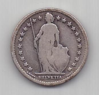 1 франк 1877 г. Швейцария