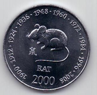 10 шиллингов 2000 г. крыса Сомали