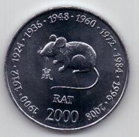 10 шиллингов 2000 г. крыса Сомали