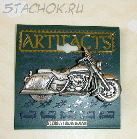 Брошь "Мотоцикл Harley Davidson" под олово