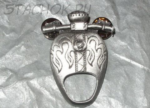 Брошь-держатель для солнцезащитных очков "Байк Harley" под олово