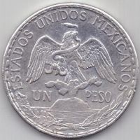 1 песо 1911 г. редкость . Мексика