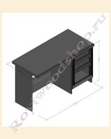 Технический чертеж стола письменного для школьника 1200x500x726мм