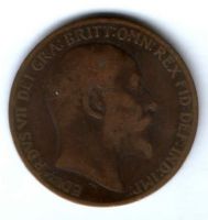 1 пенни 1910 г. Великобритания