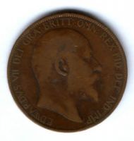 1 пенни 1907 г. Великобритания