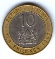 10 шиллингов 1997 г. Кения