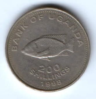 200 шиллингов 1998 г. Уганда