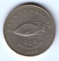 200 шиллингов 1998 г. Уганда