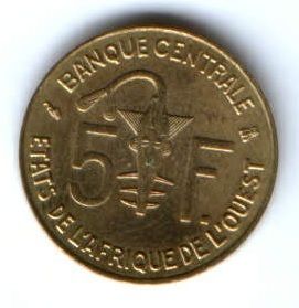 5 франков 1997 г. Центральная Африка