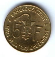 5 франков 1997 г. Центральная Африка