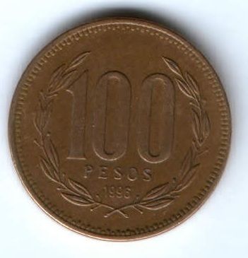 100 песо 1996 г. Чили