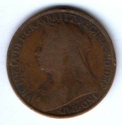 1 пенни 1896 г. Великобритания