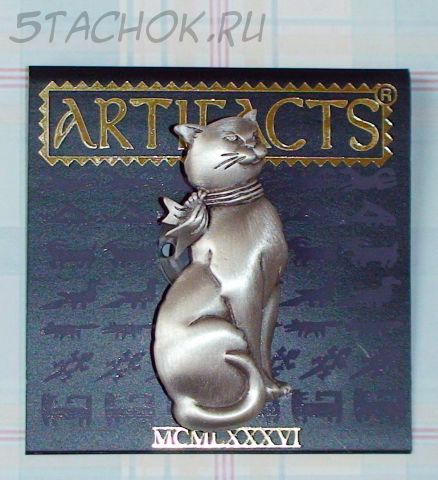 Брошь "Кошечка с шарфиком" под олово