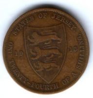 1/24 шиллинга 1913 г. Джерси Великобритания