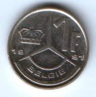 1 франк 1991 г. Бельгия