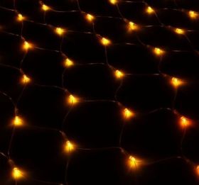 Гирлянда "Сетка" Ш:1 м, В:0,9 м, нить силикон, LED-120 Желтый