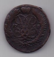 2 копейки  1758 г. перегравировка