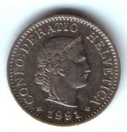 10 раппенов 1991 г. Швейцария