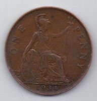 1 пенни 1934 г. Великобритания