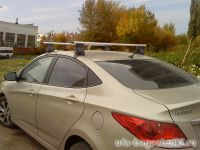 Багажник на крышу Hyundai Solaris, Атлант, аэродинамические дуги