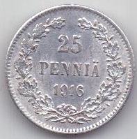 25 пенни 1916 г. Финляндия (Россия)