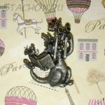 Брошь Котик-орнитолог" под олово